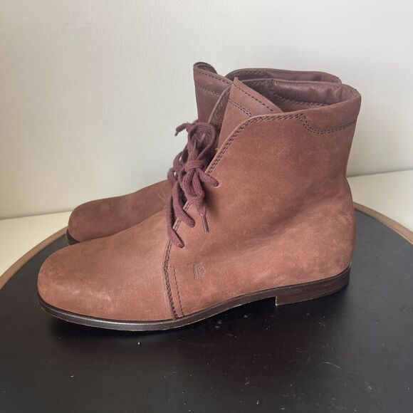Tods Ankle Booties Women's‎ Brown Leather Lace Up Size 37 US 7 - Picture 5 of 12